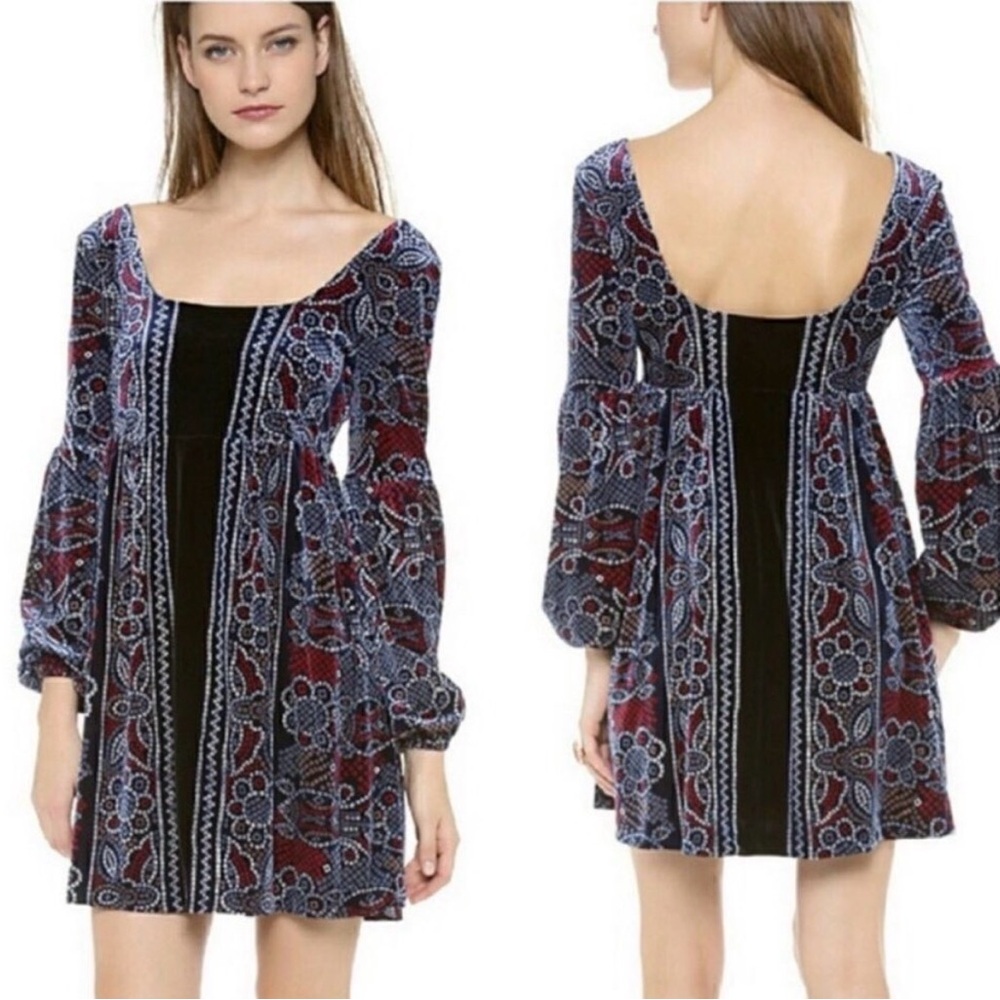 FREE PEOPLE Oh So Easy Velvet Mini Dress size M
